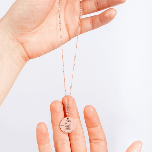 Collier de naissance personnalisé en plaqué or rose
