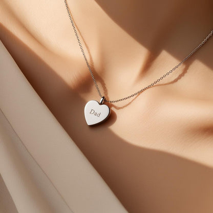 Collier cœur personnalisé en acier inoxydable avec gravure 

